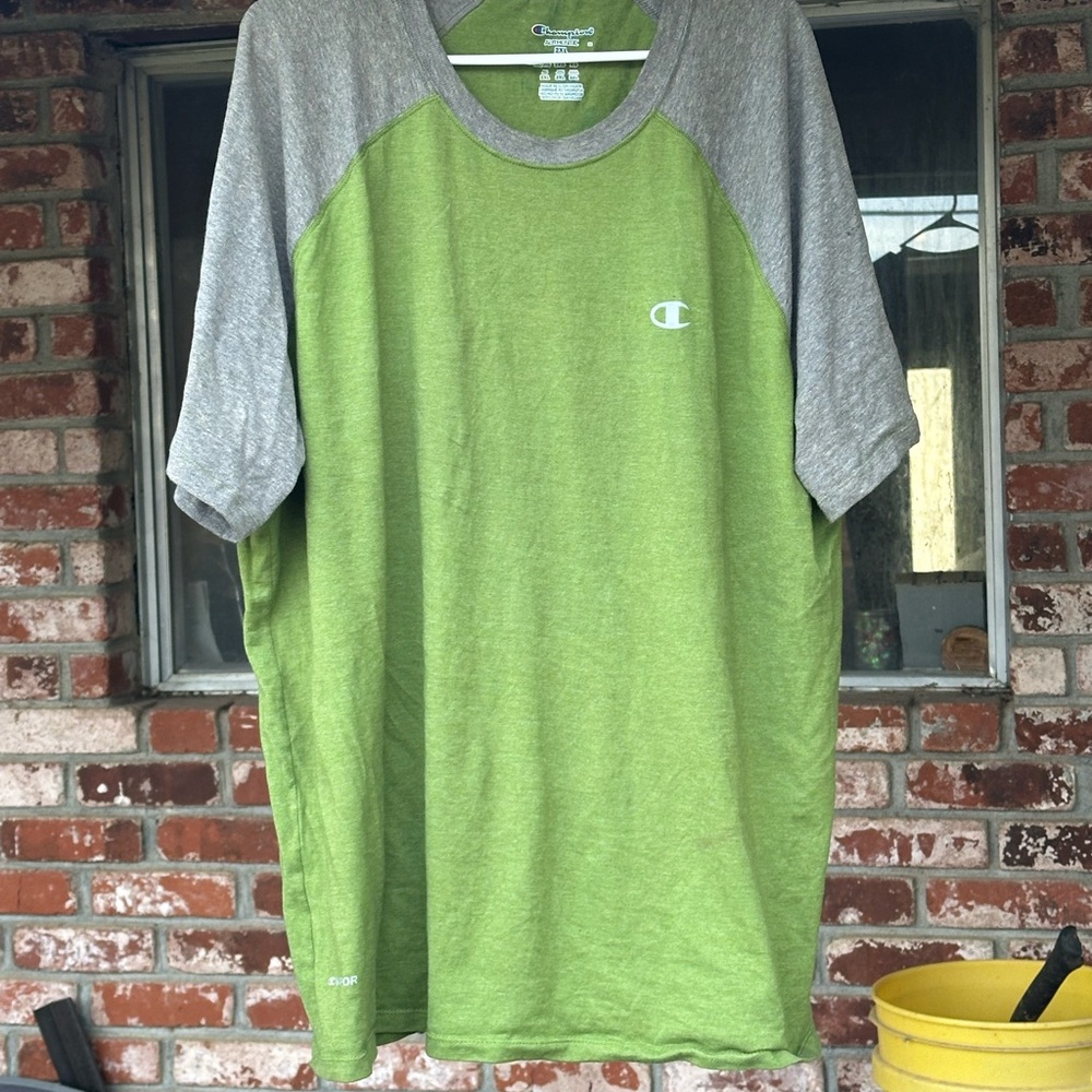 Champion Men's Green and Gray Shirt